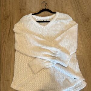 Hollister Cream V-Neck Sweater for Women